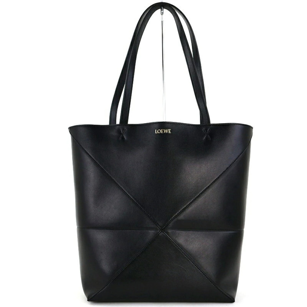 Loewe Puzzlefold Tote Bag Black Shiny Calfskin One